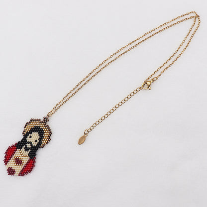 Ethnic Style Portrait Stainless Steel Glass Beaded Plating Gold Plated Unisex Pendant Necklace