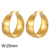 1 Pair Retro Streetwear Solid Color Stainless Steel Plating 18k Gold Plated Hoop Earrings