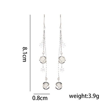 1 Pair Ig Style Simple Style Geometric Plating Inlay Copper Opal Drop Earrings