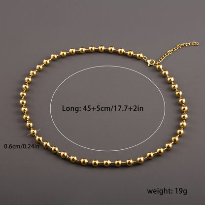 Hip-hop Classic Style Solid Color Stainless Steel Plating 18k Gold Plated Unisex Necklace