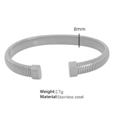 Retro Simple Style Classic Style Round Lines Titanium Steel Plating 18k Gold Plated Bangle