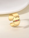 Simple Style Round Stainless Steel Plating Inlay Zircon 18k Gold Plated Charm Rings