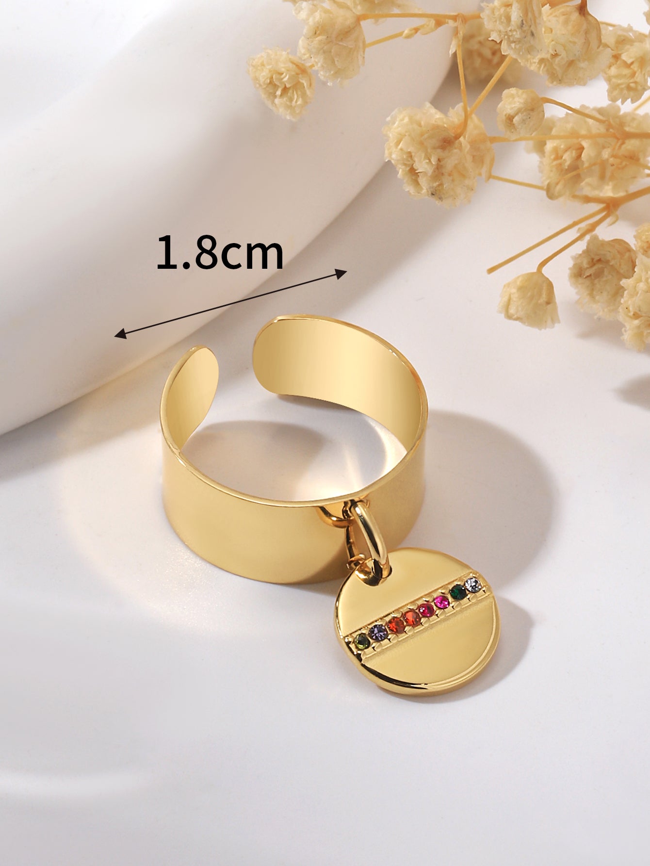 Simple Style Round Stainless Steel Plating Inlay Zircon 18k Gold Plated Charm Rings