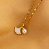 Sweet Streetwear Bow Knot Stainless Steel Plating Inlay Pearl Zircon 18k Gold Plated Pendant Necklace