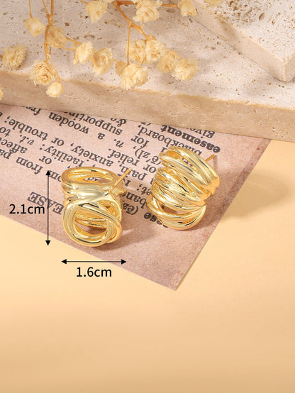 1 Pair Simple Style Geometric Copper 18k Gold Plated Ear Studs