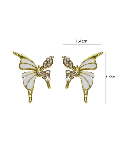 1 Pair Sweet Butterfly Alloy Rhinestones Ear Studs