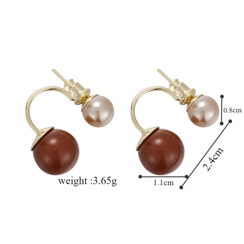 1 Pair Sweet Simple Style Geometric Imitation Pearl Alloy Ear Studs