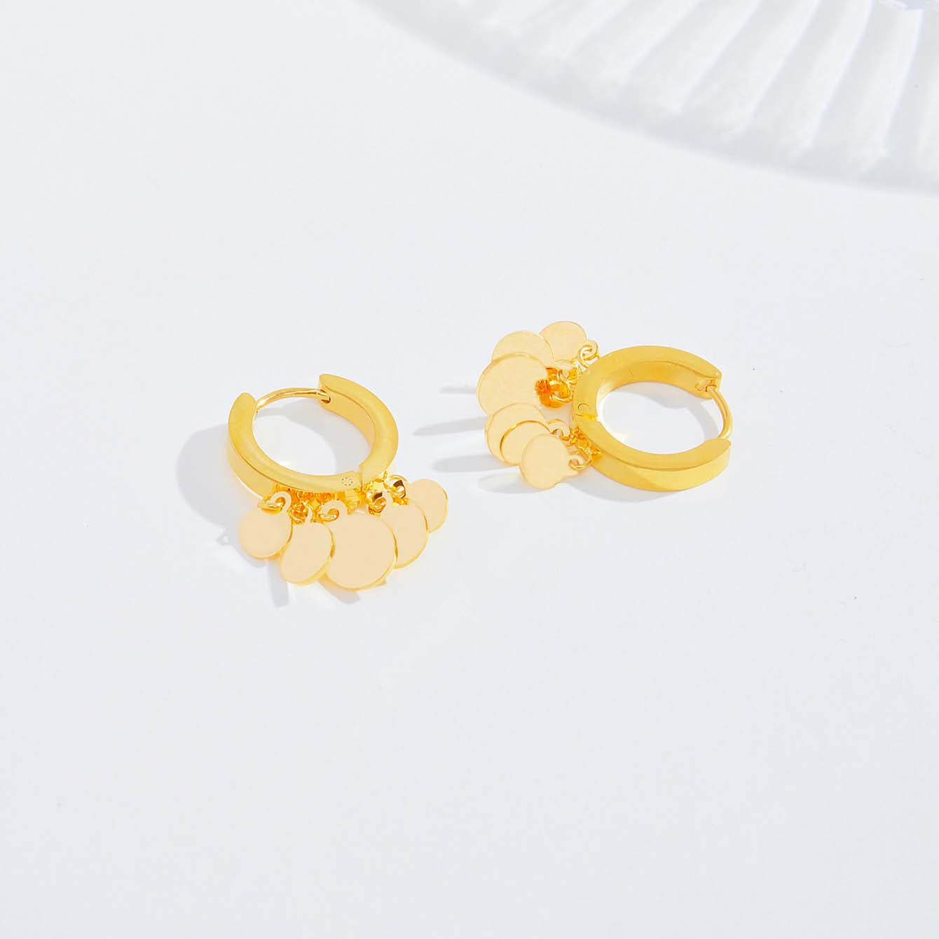 1 Pair Simple Style Round Plating Stainless Steel 18k Gold Plated Earrings