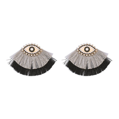 1 Pair Casual Vacation Eye Tassel Alloy Rhinestones Ear Studs