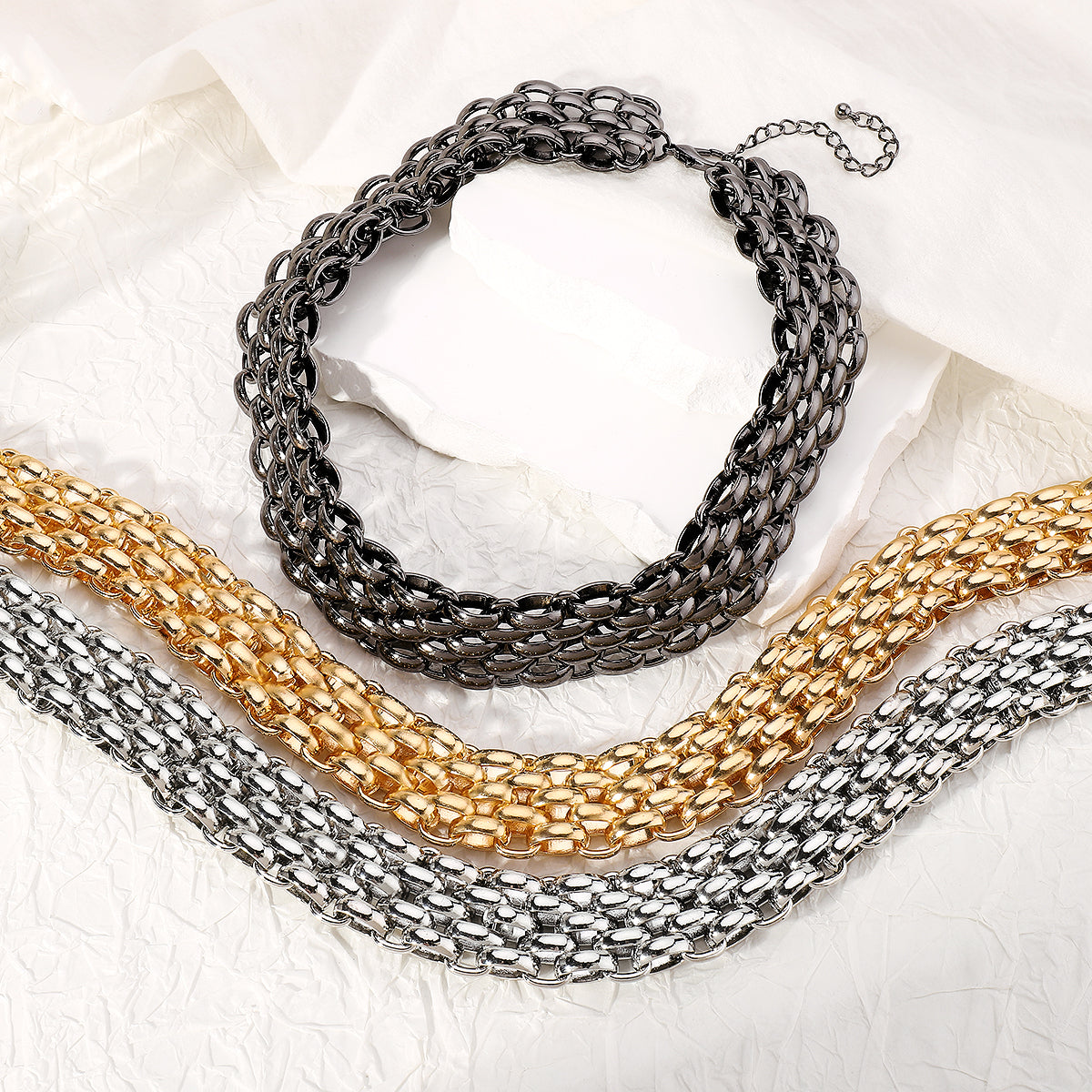 Hip-hop Vintage Style Geometric Alloy Women's Bracelets Necklace