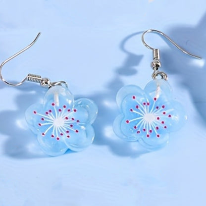 1 Pair Casual Cute Flower Resin Drop Earrings