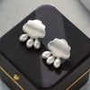 1 Pair Ig Style Clouds Copper Artificial Pearls Zircon Drop Earrings