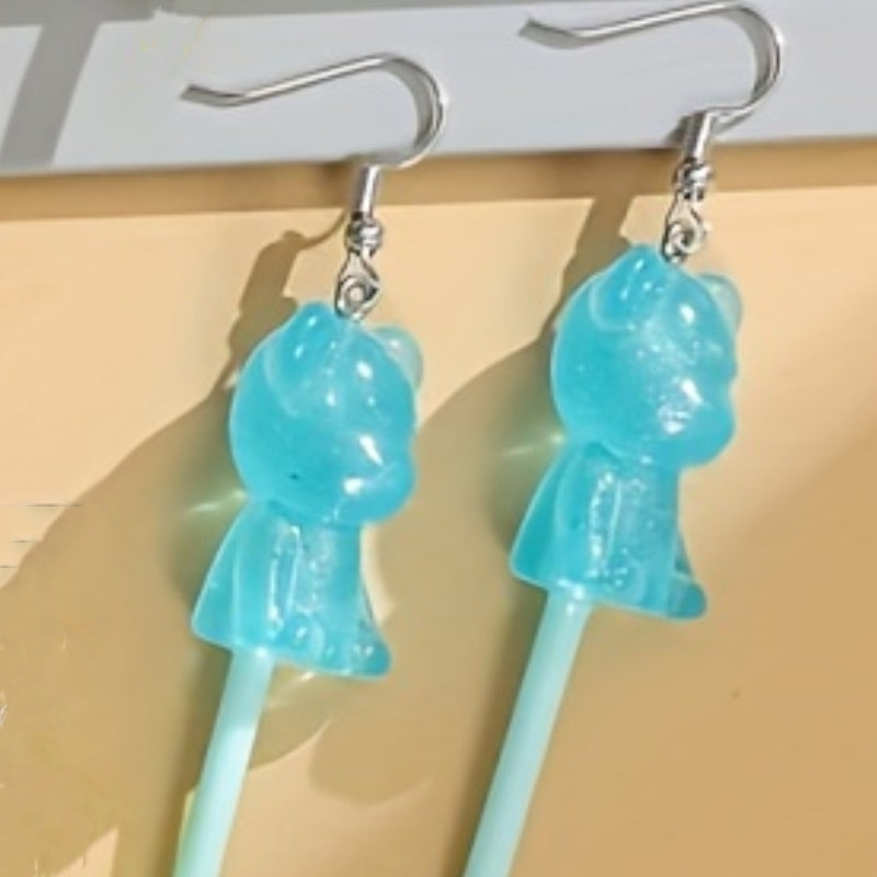 1 Pair Casual Cute Bear Resin Drop Earrings