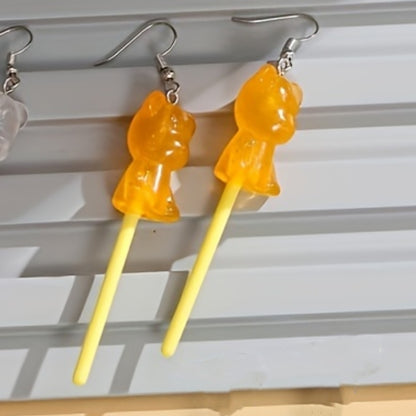 1 Pair Casual Cute Bear Resin Drop Earrings