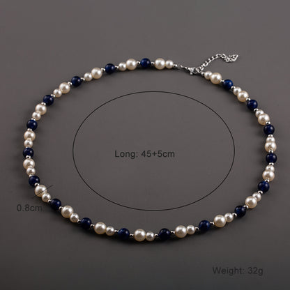 Elegant Glam Retro Color Block Stainless Steel Arylic Imitation Pearl Beaded Women's Necklace