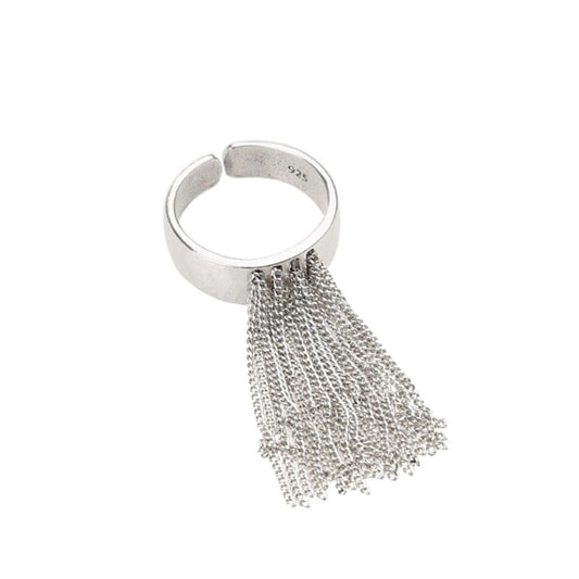 Simple Style Tassel Copper Plating Silver Plated Open Rings