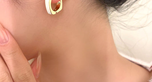 1 Pair Simple Style Square Enamel Plating Alloy Earrings