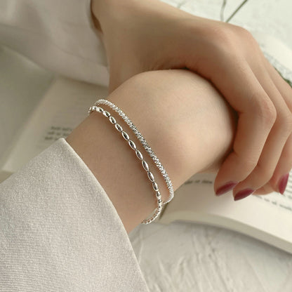 Simple Style Solid Color Copper Plating Silver Plated Bracelets