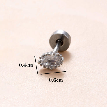 1 Piece Classic Style Insect Flower Polishing Plating Inlay Stainless Steel Copper Zircon 18k Gold Plated Ear Studs