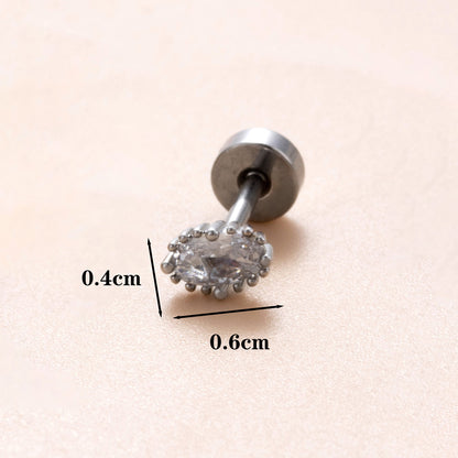 1 Piece Classic Style Insect Flower Polishing Plating Inlay Stainless Steel Copper Zircon 18k Gold Plated Ear Studs