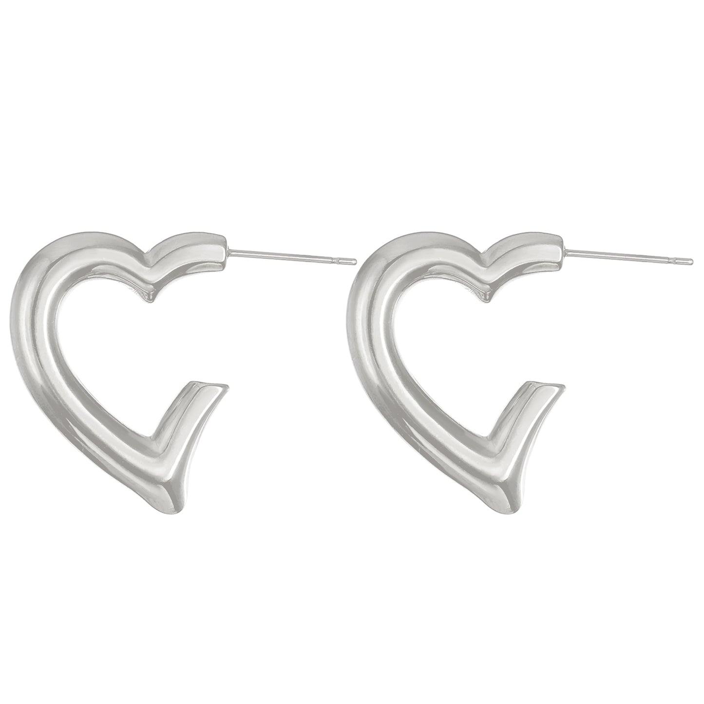 1 Pair Vintage Style Simple Style Heart Shape Flower Titanium Steel Ear Studs