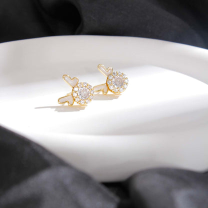 1 Pair Elegant Glam Animal Plating Inlay Stainless Steel Zircon 18k Gold Plated Ear Studs