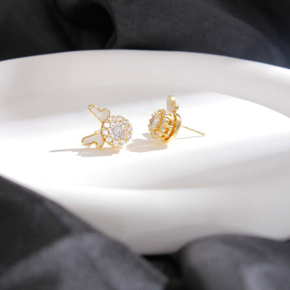 1 Pair Elegant Glam Animal Plating Inlay Stainless Steel Zircon 18k Gold Plated Ear Studs