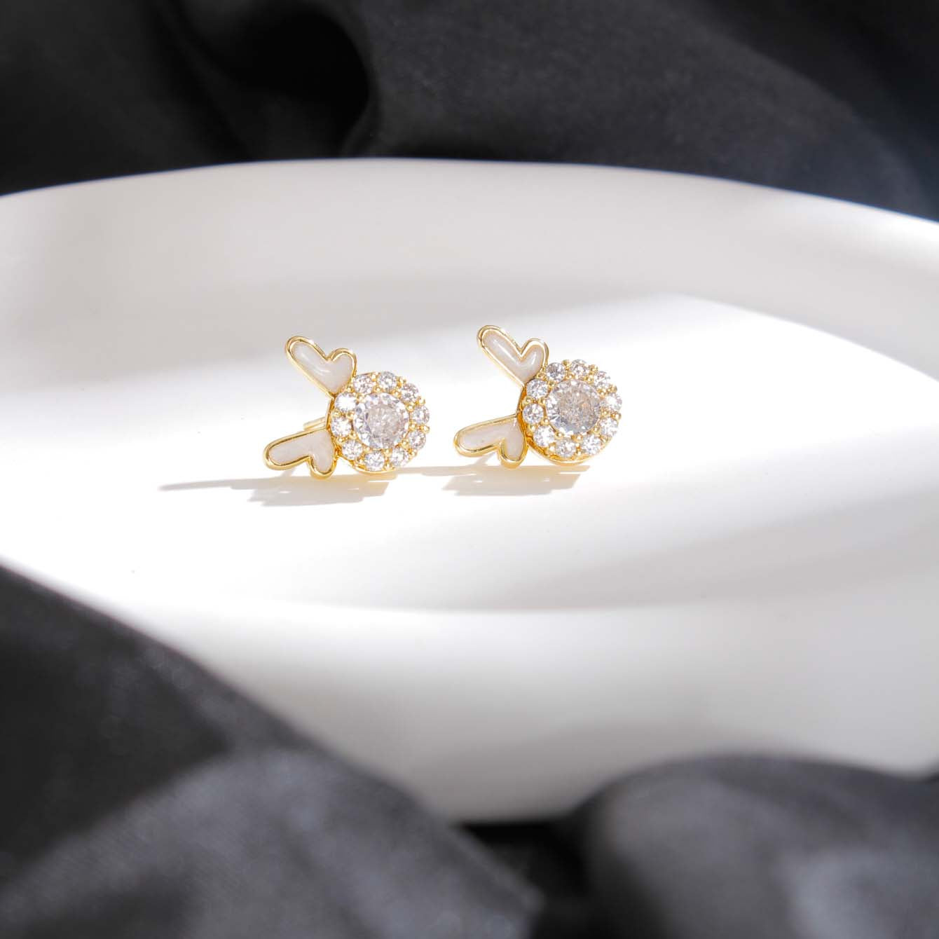 1 Pair Elegant Glam Animal Plating Inlay Stainless Steel Zircon 18k Gold Plated Ear Studs