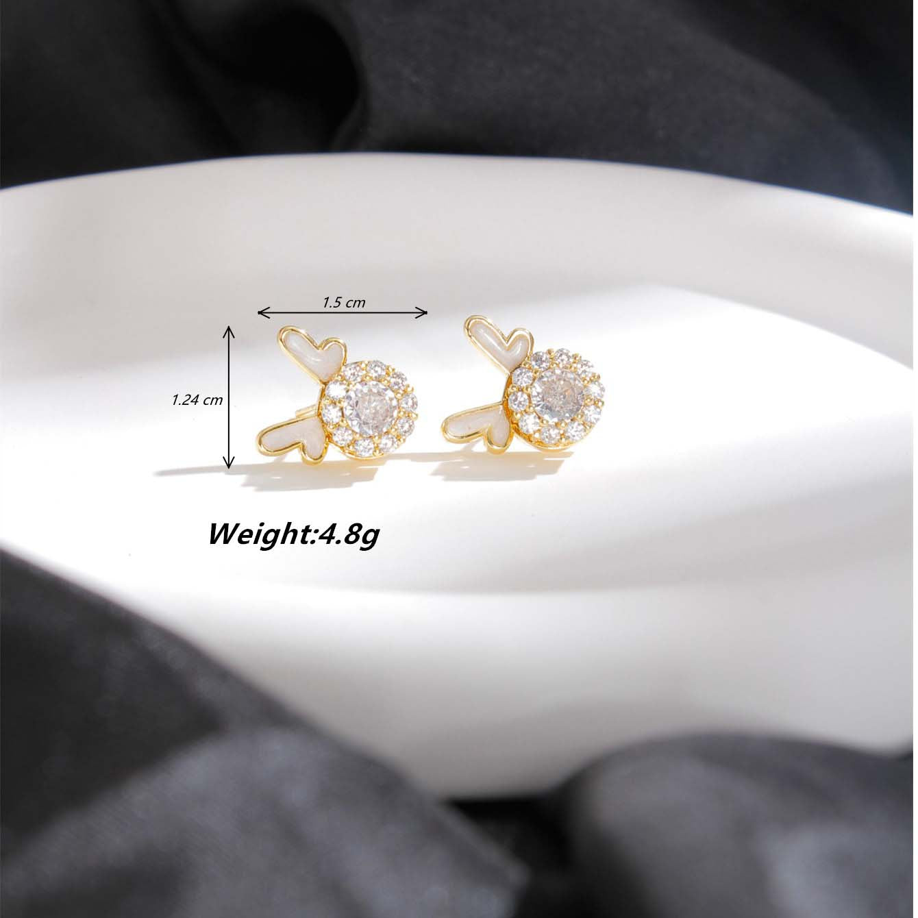 1 Pair Elegant Glam Animal Plating Inlay Stainless Steel Zircon 18k Gold Plated Ear Studs