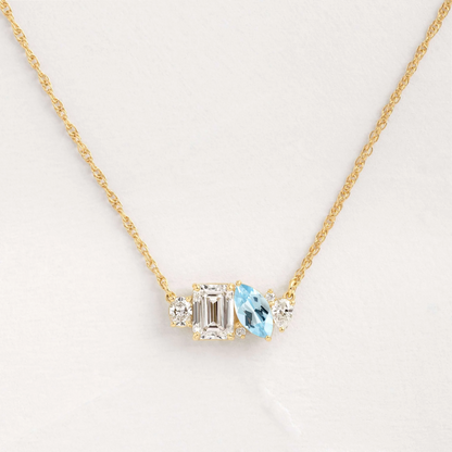 Shiny Solid Color Brass Plating Inlay Zircon Gold Plated Women's Necklace