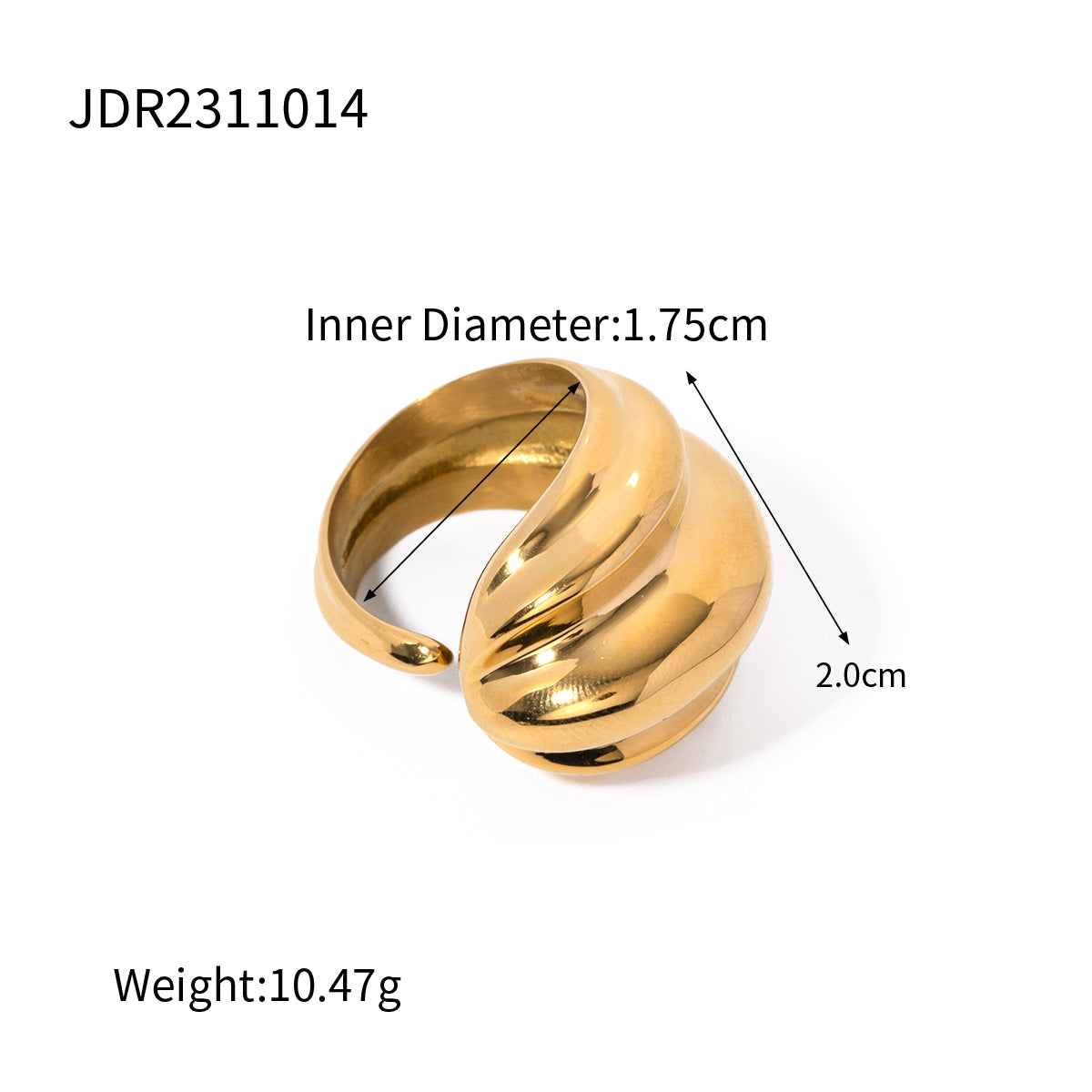 Ig Style Simple Style Geometric Stainless Steel Plating 18k Gold Plated Open Rings