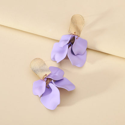 1 Pair Elegant Luxurious Sweet Petal Alloy Dangling Earrings