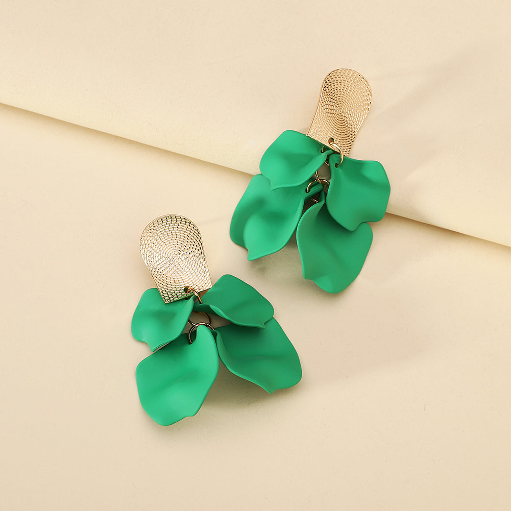 1 Pair Elegant Luxurious Sweet Petal Alloy Dangling Earrings