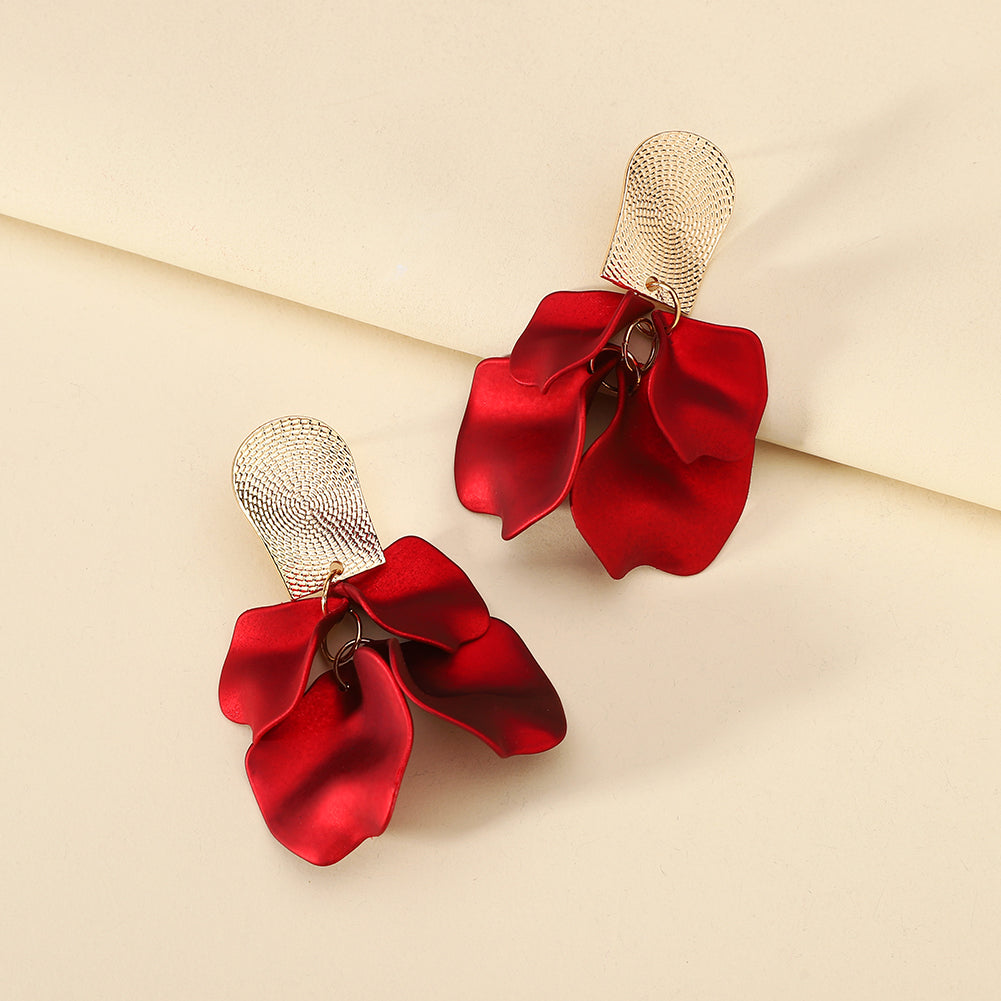 1 Pair Elegant Luxurious Sweet Petal Alloy Dangling Earrings