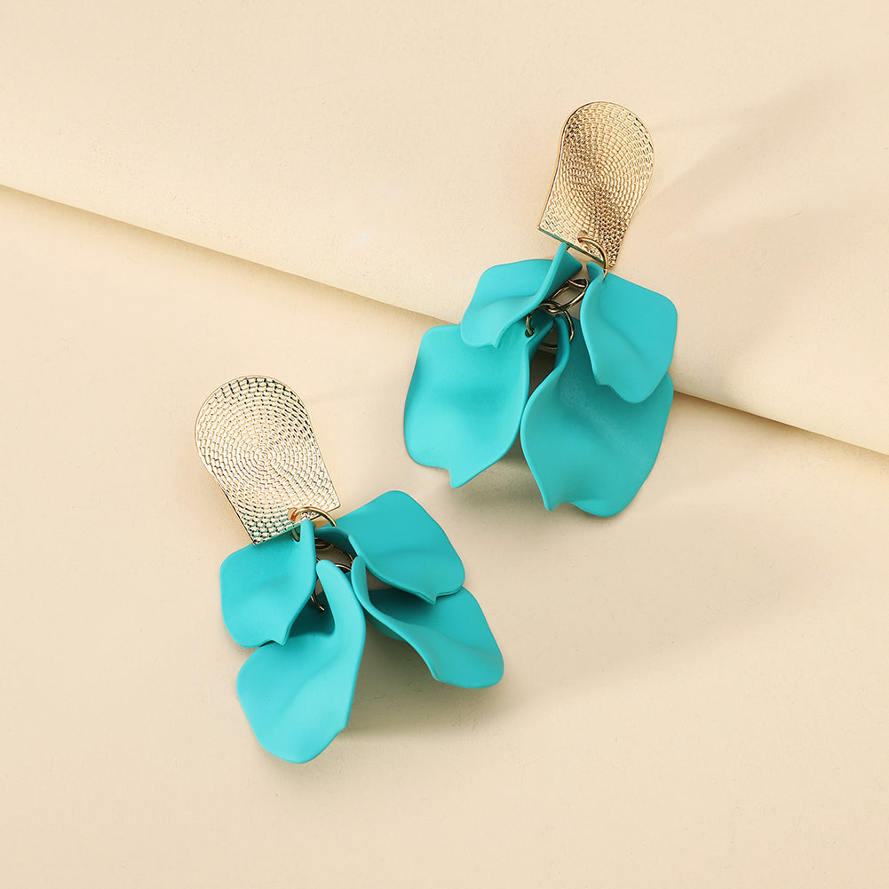 1 Pair Elegant Luxurious Sweet Petal Alloy Dangling Earrings