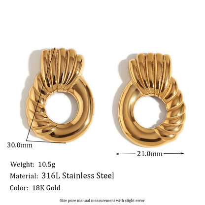 1 Pair Ig Style Simple Style Geometric Plating Stainless Steel 18k Gold Plated Ear Studs