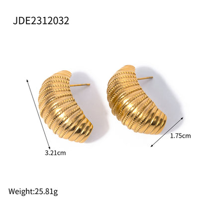 1 Pair Ig Style Simple Style Geometric Plating Stainless Steel 18k Gold Plated Ear Studs