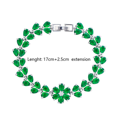 Simple Style Flower Wreath Copper Plating Inlay Zircon White Gold Plated Bracelets