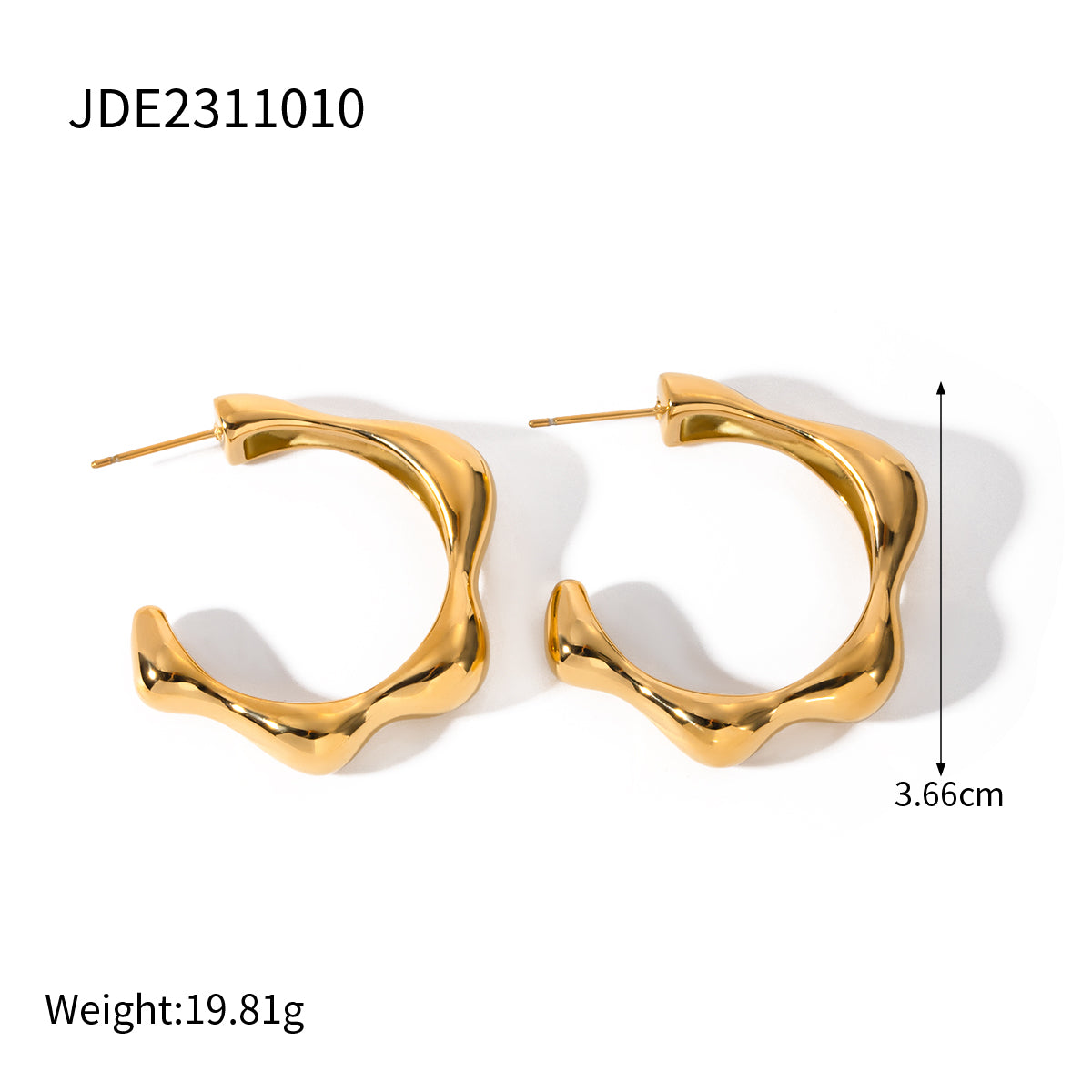 1 Pair Ig Style Geometric Plating Stainless Steel 18k Gold Plated Earrings