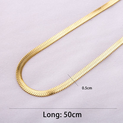 Hip-hop Simple Style Solid Color Stainless Steel Polishing Plating 18k Gold Plated Necklace