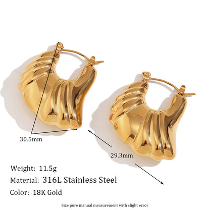 1 Pair Simple Style Classic Style Geometric Plating Stainless Steel 18k Gold Plated Earrings