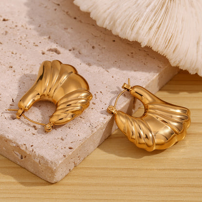 1 Pair Simple Style Classic Style Geometric Plating Stainless Steel 18k Gold Plated Earrings