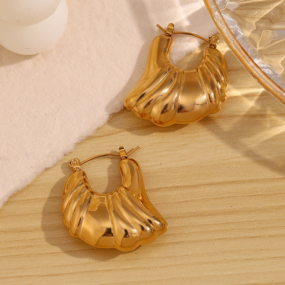 1 Pair Simple Style Classic Style Geometric Plating Stainless Steel 18k Gold Plated Earrings