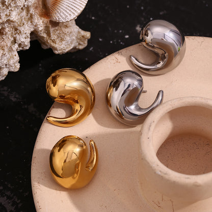 1 Pair Simple Style Classic Style Water Droplets Plating Stainless Steel 18k Gold Plated Ear Studs