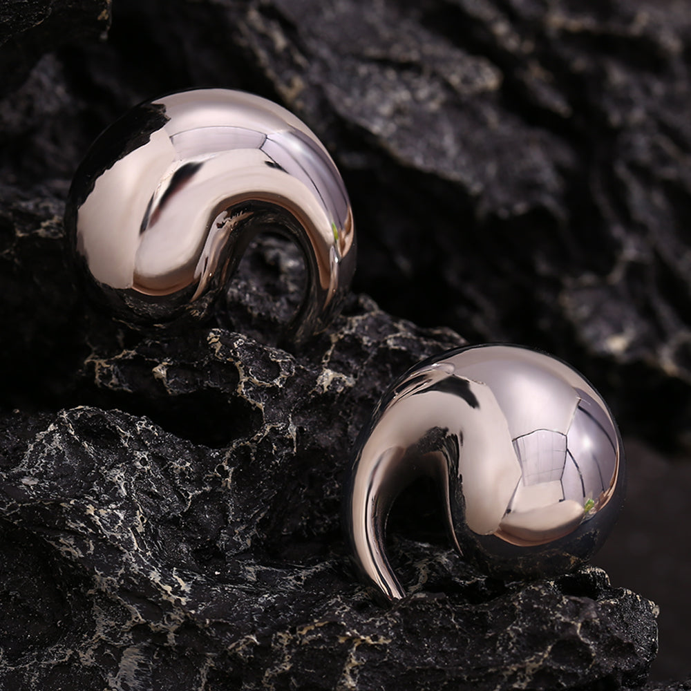 1 Pair Simple Style Classic Style Water Droplets Plating Stainless Steel 18k Gold Plated Ear Studs