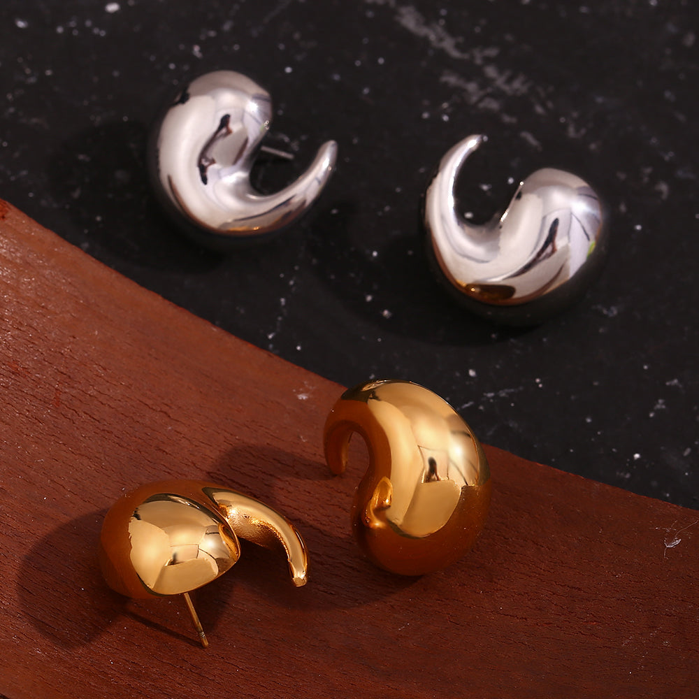 1 Pair Simple Style Classic Style Water Droplets Plating Stainless Steel 18k Gold Plated Ear Studs