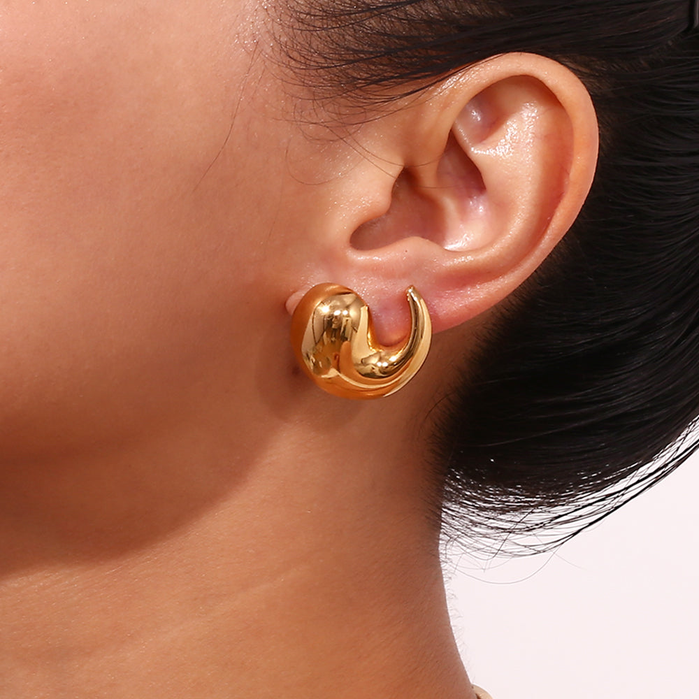 1 Pair Simple Style Classic Style Water Droplets Plating Stainless Steel 18k Gold Plated Ear Studs