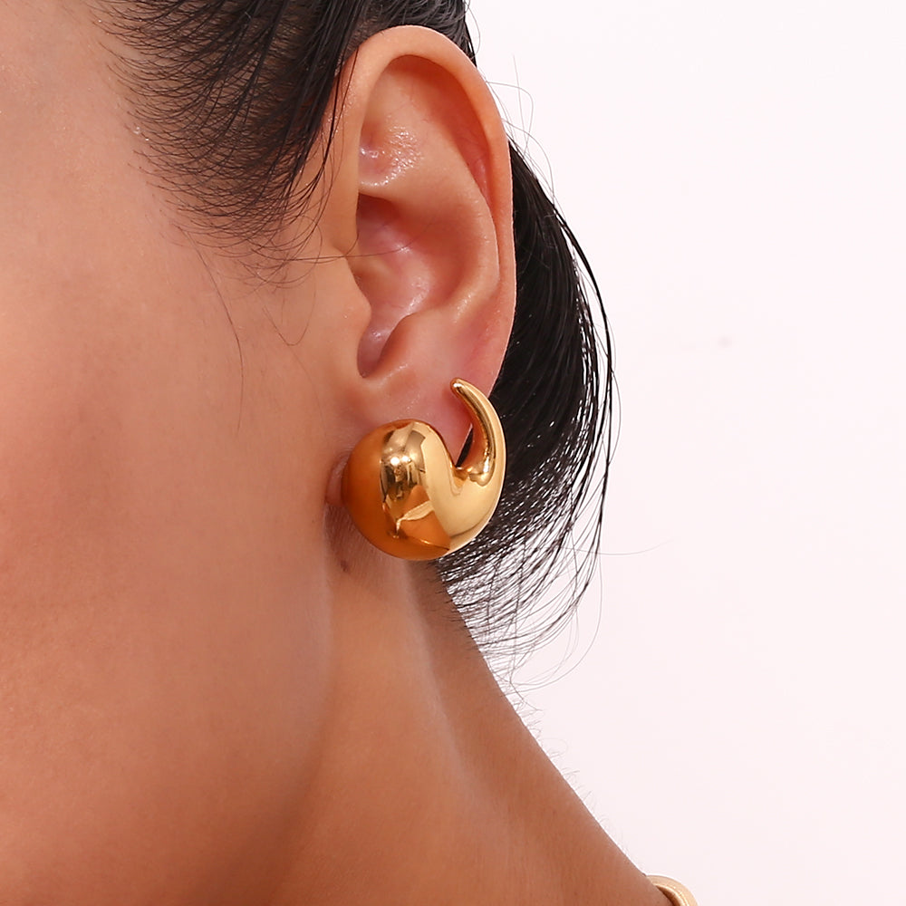 1 Pair Simple Style Classic Style Water Droplets Plating Stainless Steel 18k Gold Plated Ear Studs