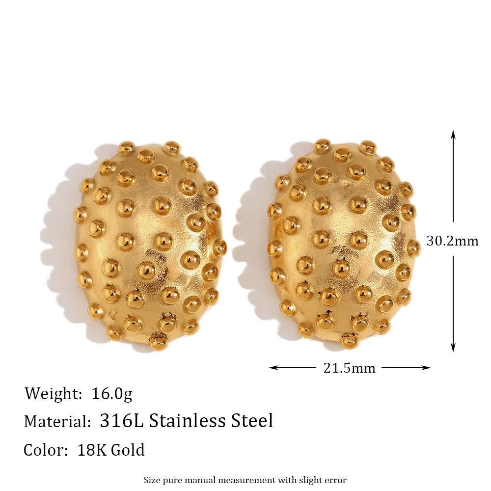 1 Pair Vintage Style Simple Style Classic Style Cactus Plating Stainless Steel 18k Gold Plated Ear Studs