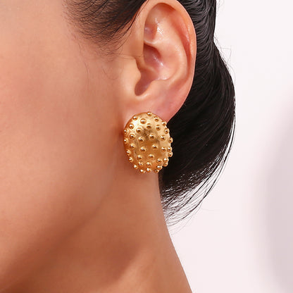 1 Pair Vintage Style Simple Style Classic Style Cactus Plating Stainless Steel 18k Gold Plated Ear Studs